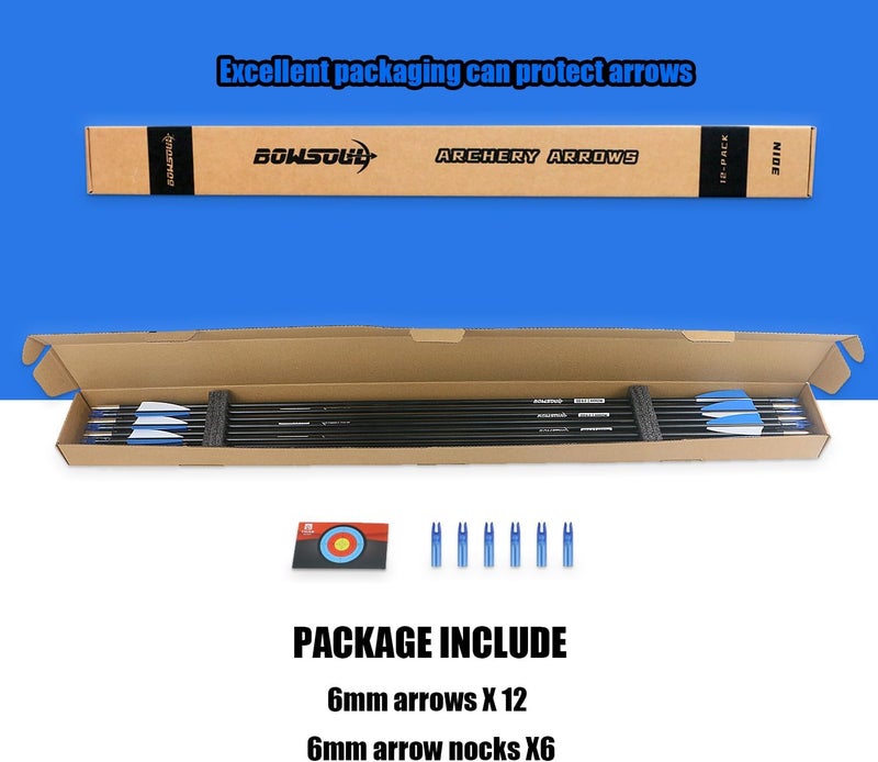 BOWSOUL 28“ Archery Arrows Training Practice Target Arrows for Kids Youth or Beginners Safe Blunt Points Durable Shaft on Recurve Bows Youth Bow and Longbows(Pack of 12) - Image 5